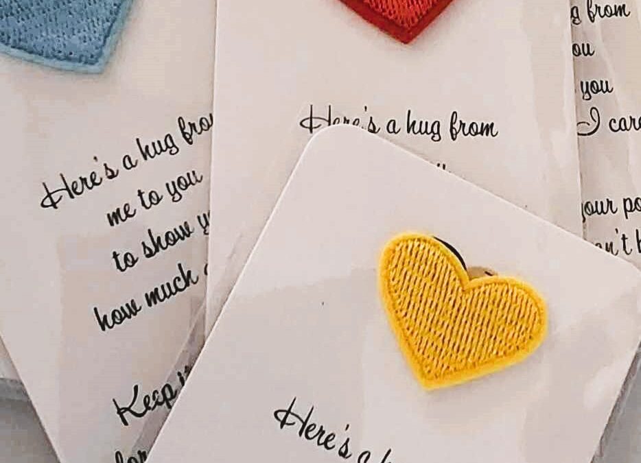 Hug Cards with Iron on Coloured Heart